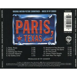 Paris, Texas Soundtrack (Ry Cooder) - CD Achterzijde
