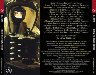 Mimic Soundtrack (Marco Beltrami) - CD Achterzijde